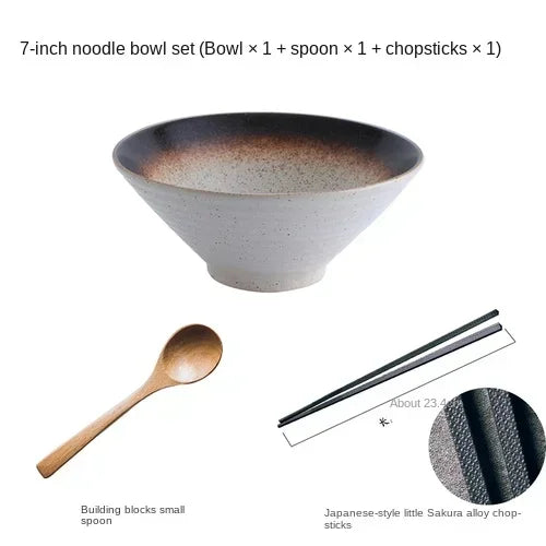 Japanese ceramic household ramen bowl