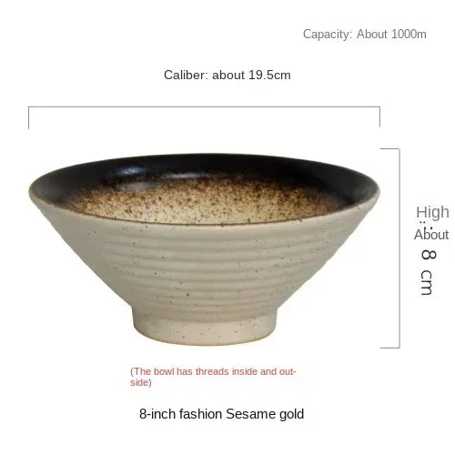 Japanese ceramic household ramen bowl