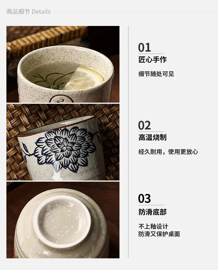 Japanese style Hefeng hand-painted ceramic tea cup