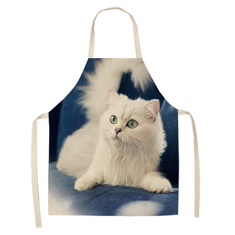 Cute cat printed apron