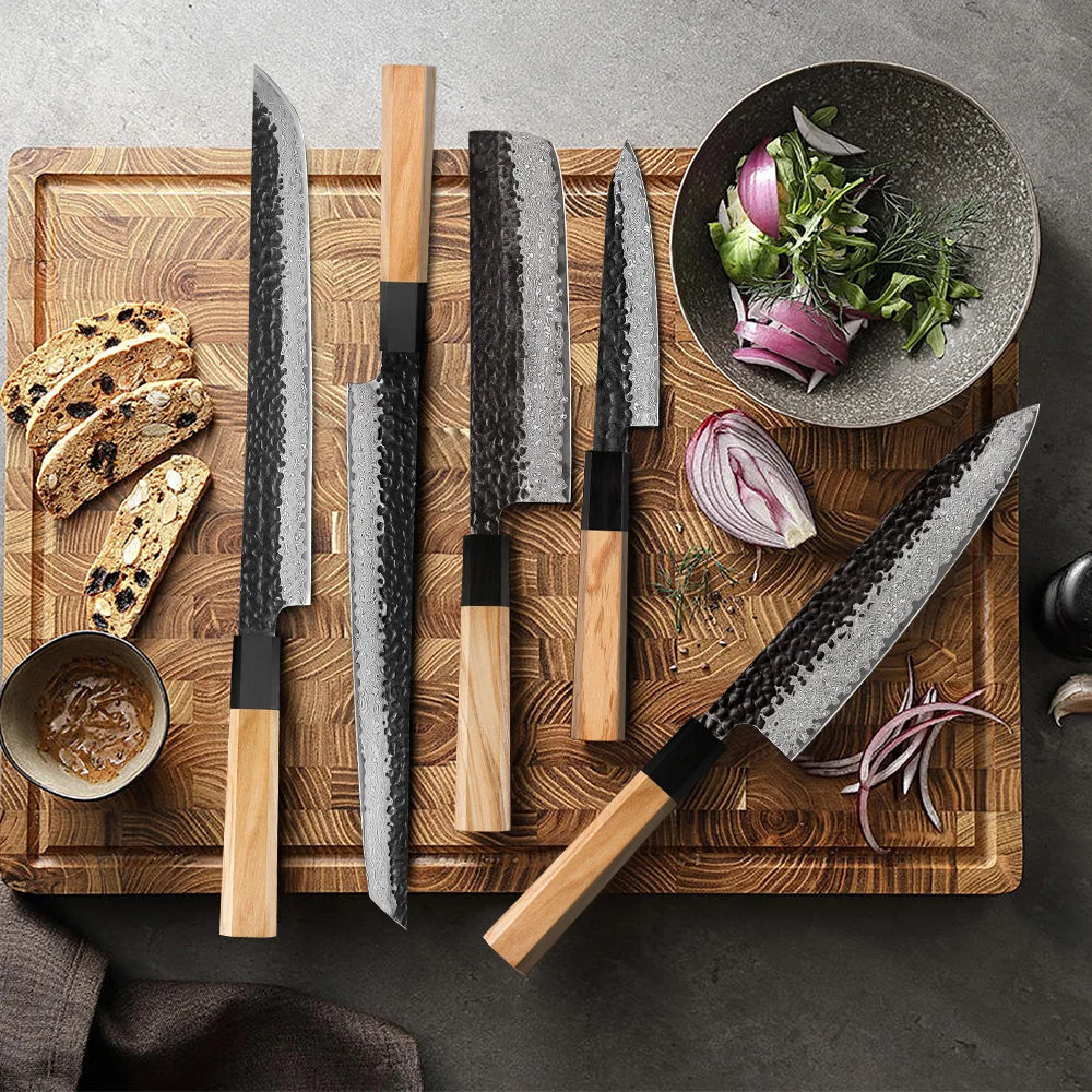 F.YOUNG Hand-Forged Damascus Steel Chef Knife