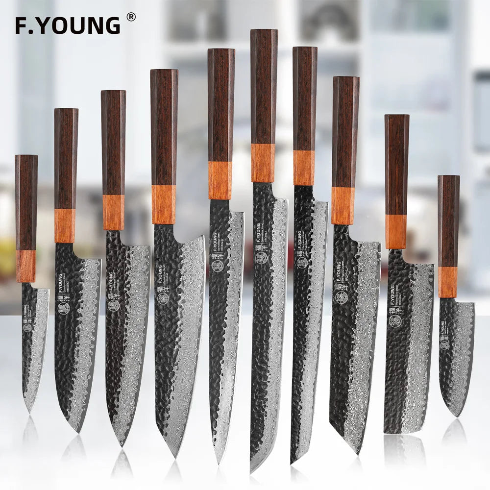 F.YOUNG Hand-Forged Japanese Damascus Chef Knife
