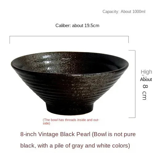 Japanese ceramic household ramen bowl